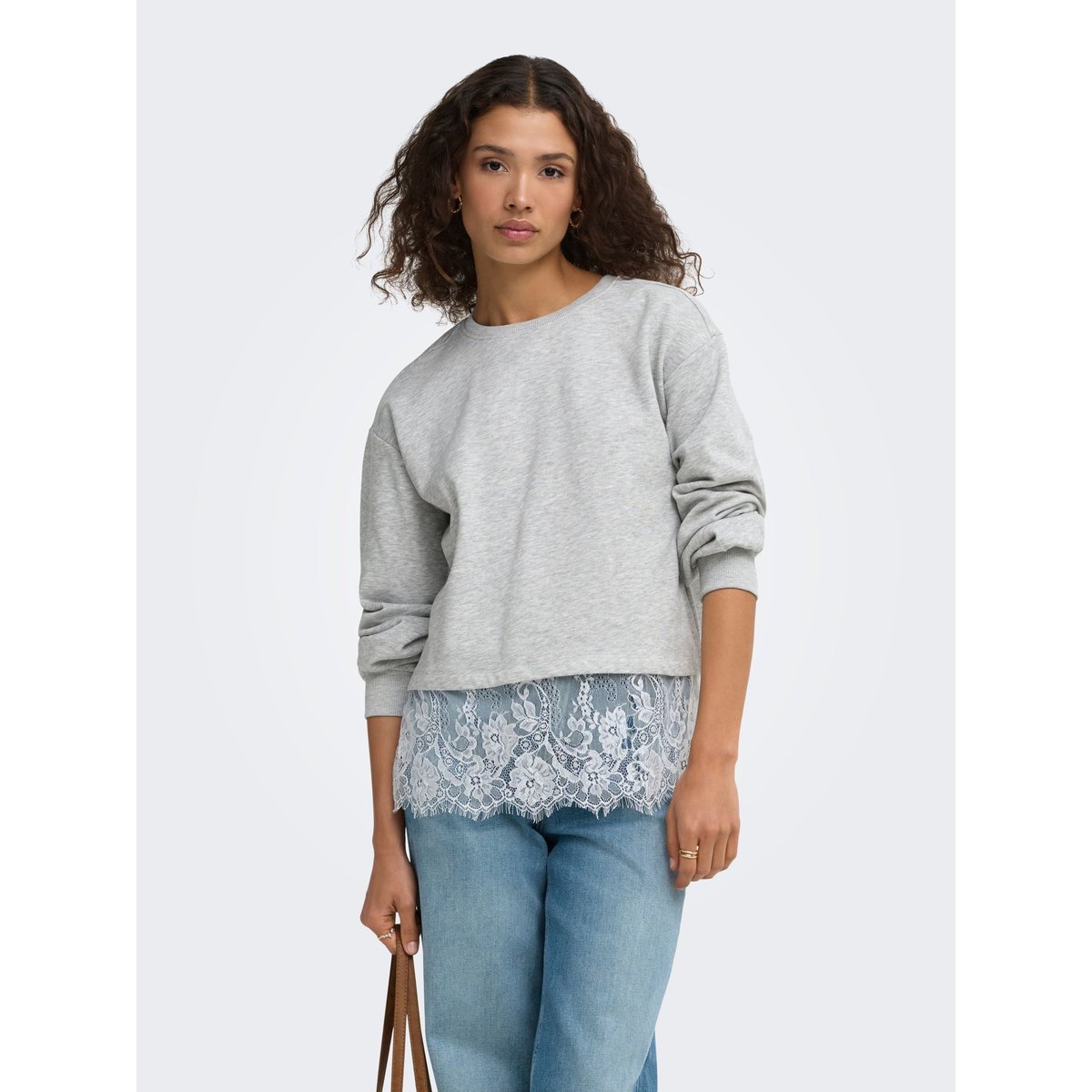 Sweat-Shirt grise - light grey melange, ONLY
