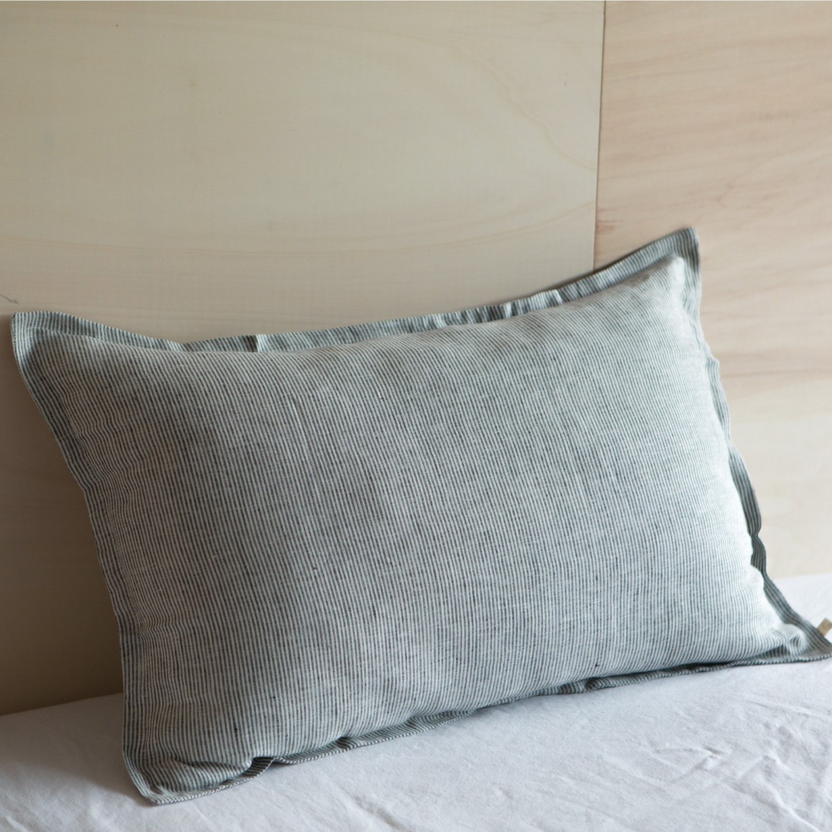 Housse de couette en lin lavé rayé noir black/ milk, GABRIELLE PARIS