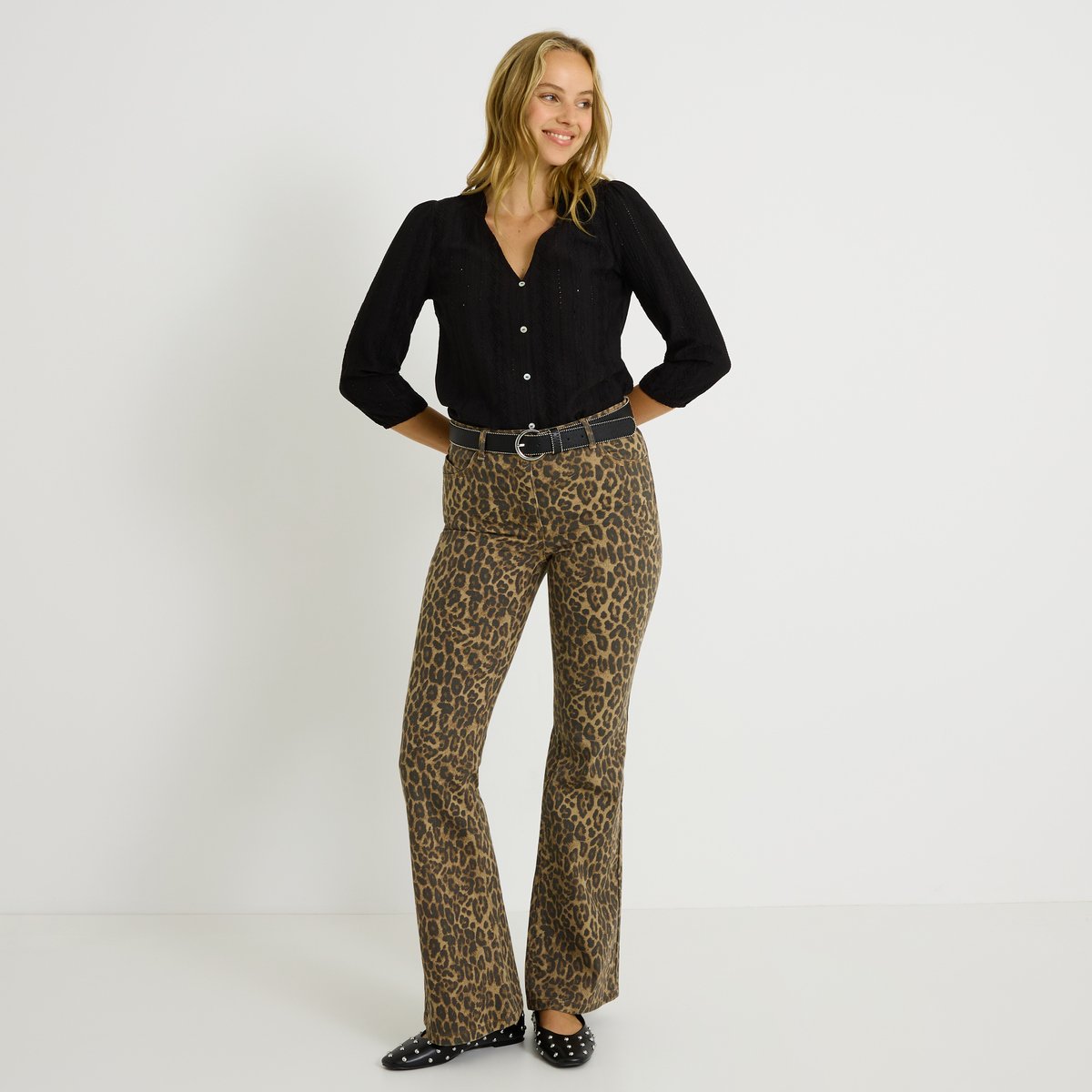 Blouse en maille ajourée noir, GRAIN DE MALICE