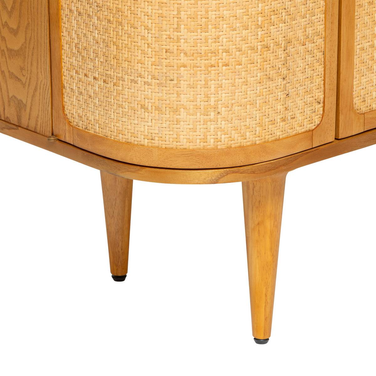 Buffet 4 portes cannage en rotin KISCO miel, ATMOSPHERA