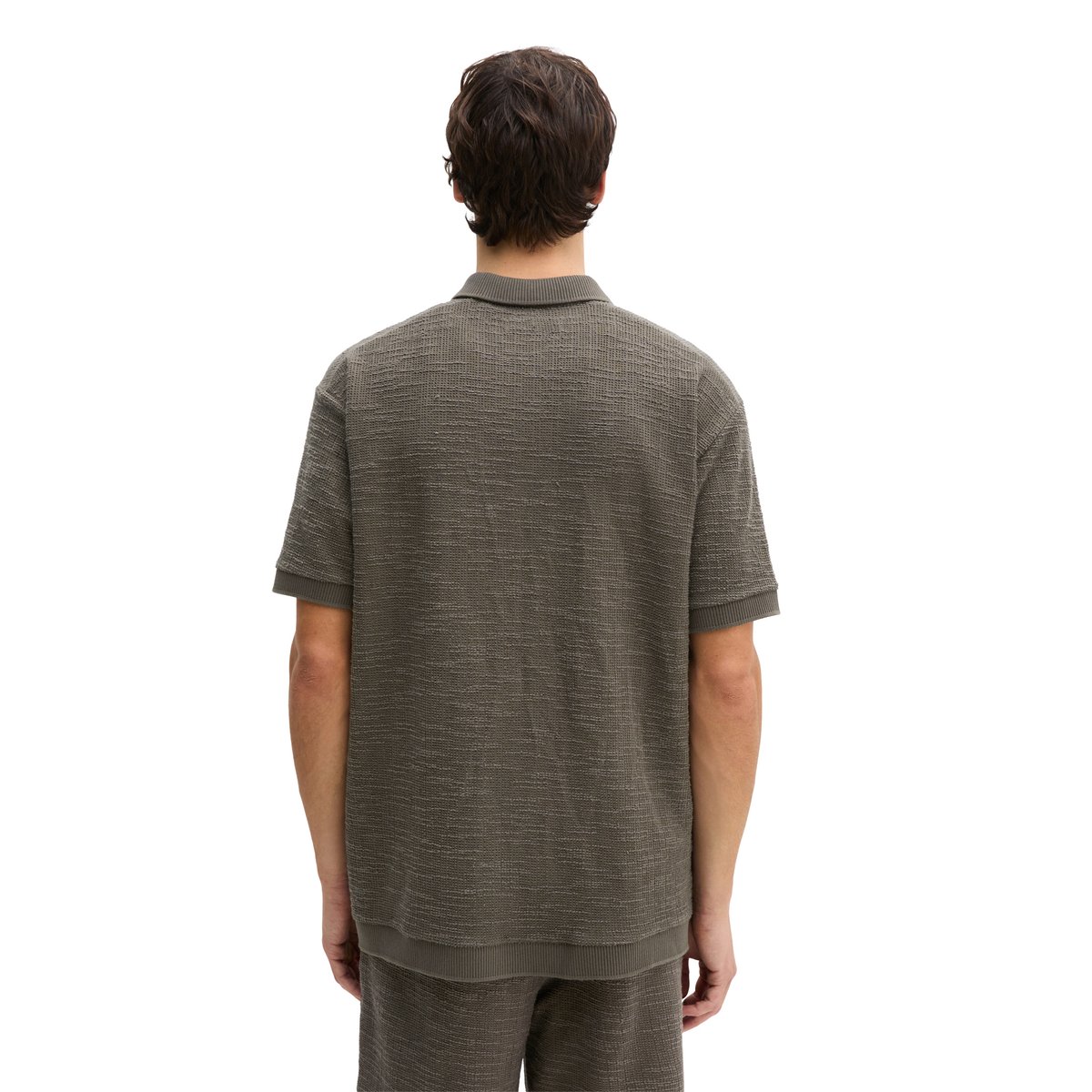 Poloshirt loose aus weichem Bouclé-Jersey marron foncé, MARC O'POLO