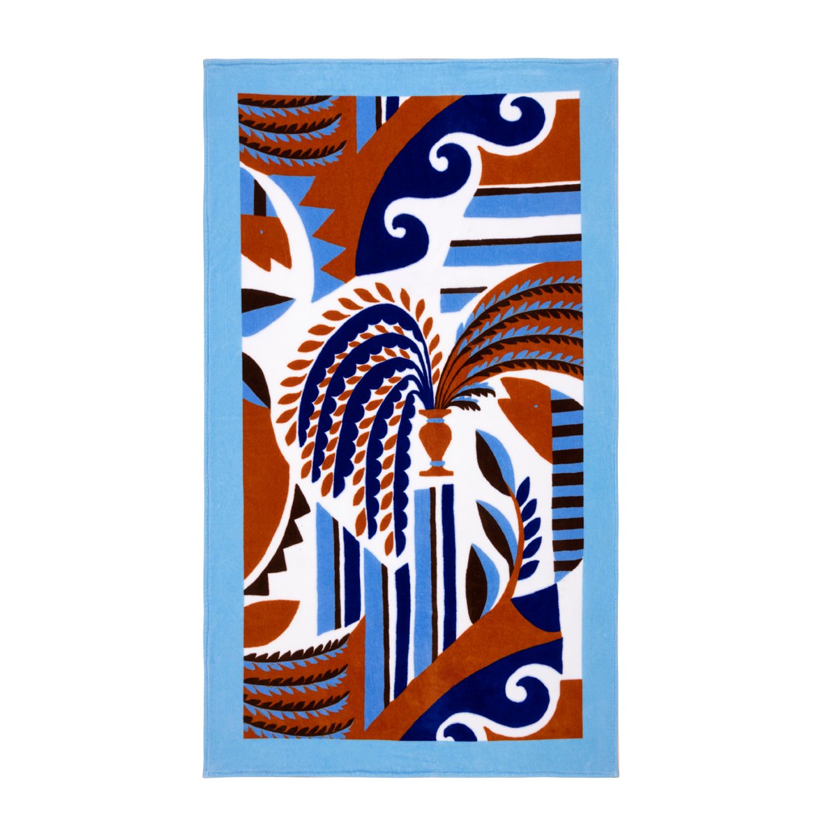 Serviette de plage en velours,TERRASSE a motif, DESFORGES