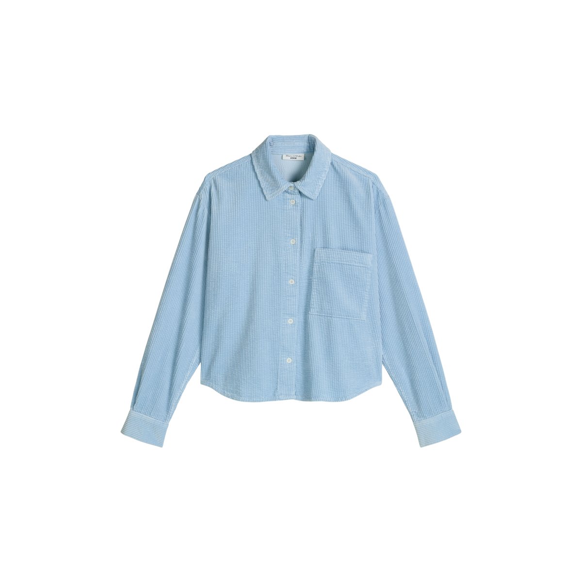 Blouse en velours côtelé loose avec une structure en bulle décontractée bleu clair, MARC O’POLO DENIM