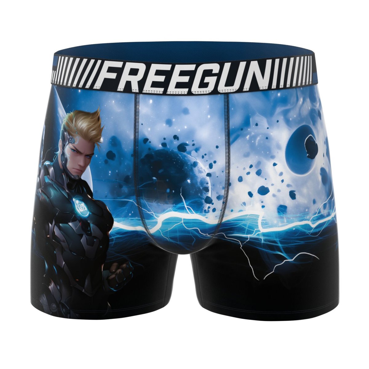 Lot De 3 Boxers Microfibre bleu/noir/rouge/gris/rose, FREEGUN