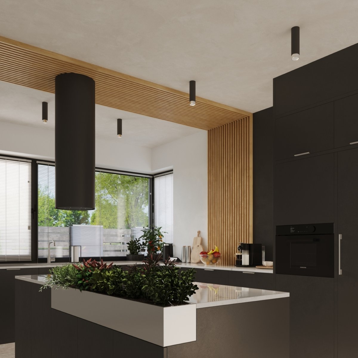 Plafonnier Acier Noir/Chromé GU10 1 Nero 22.5 noir, EDEN