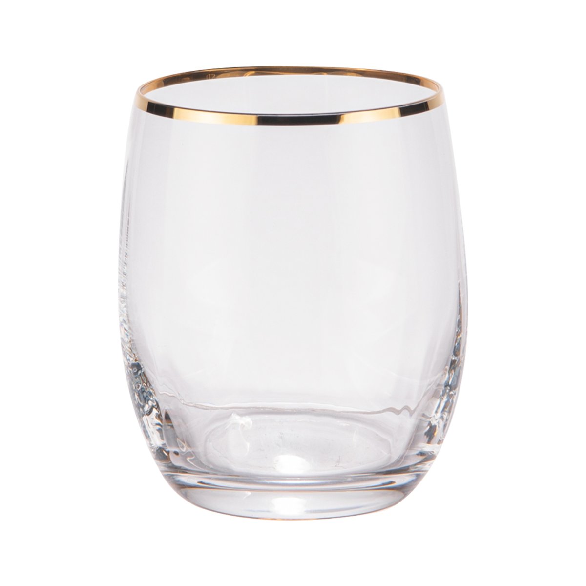 Boite de 6 gobelets bas Waterfall filet or 30 cl transparent / cristal, TABLE PASSION