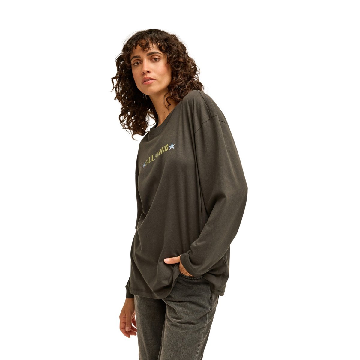 T shirt manches longues RINDING WEST noir off black, BILLABONG