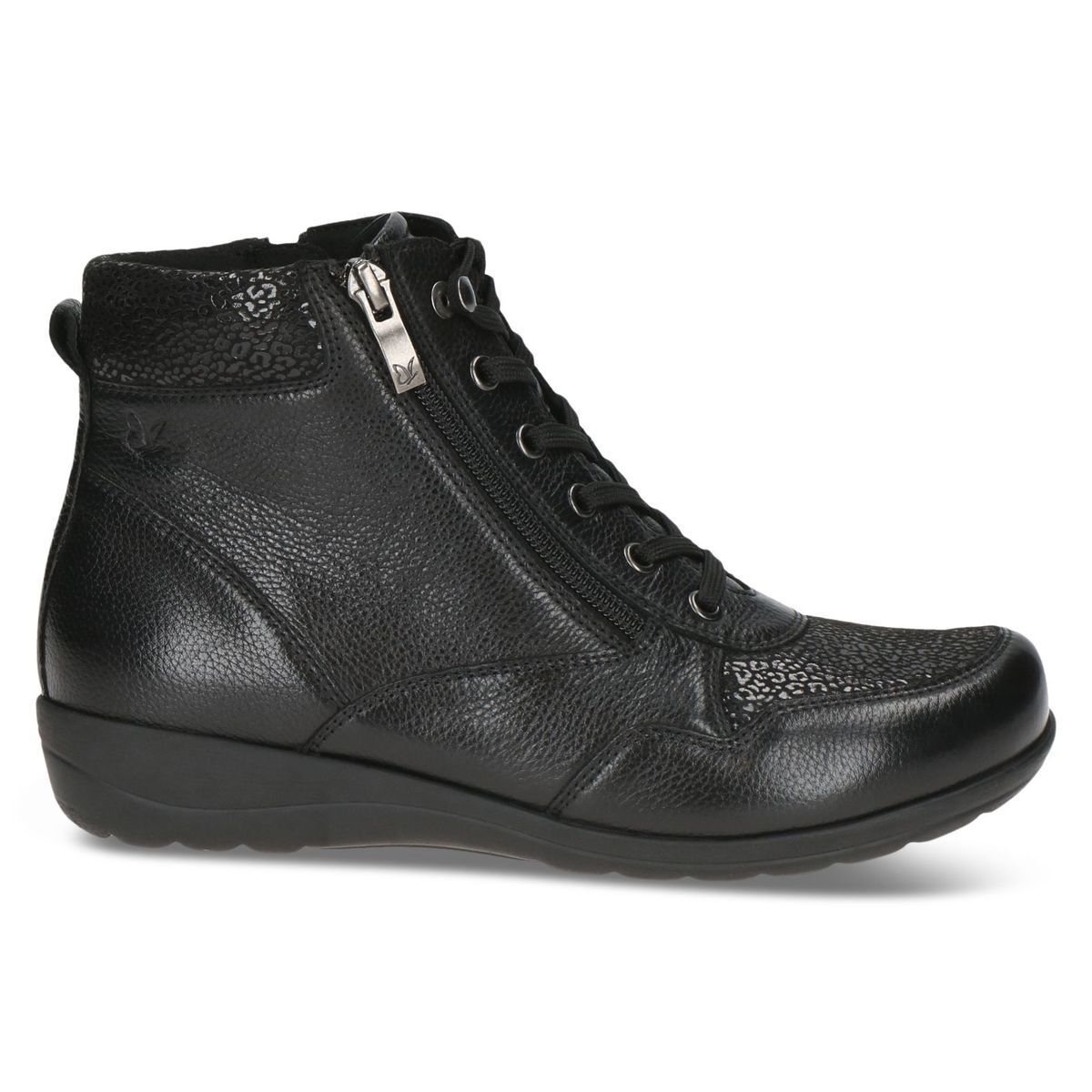 Bottine en cuir noir zèbre, CAPRICE