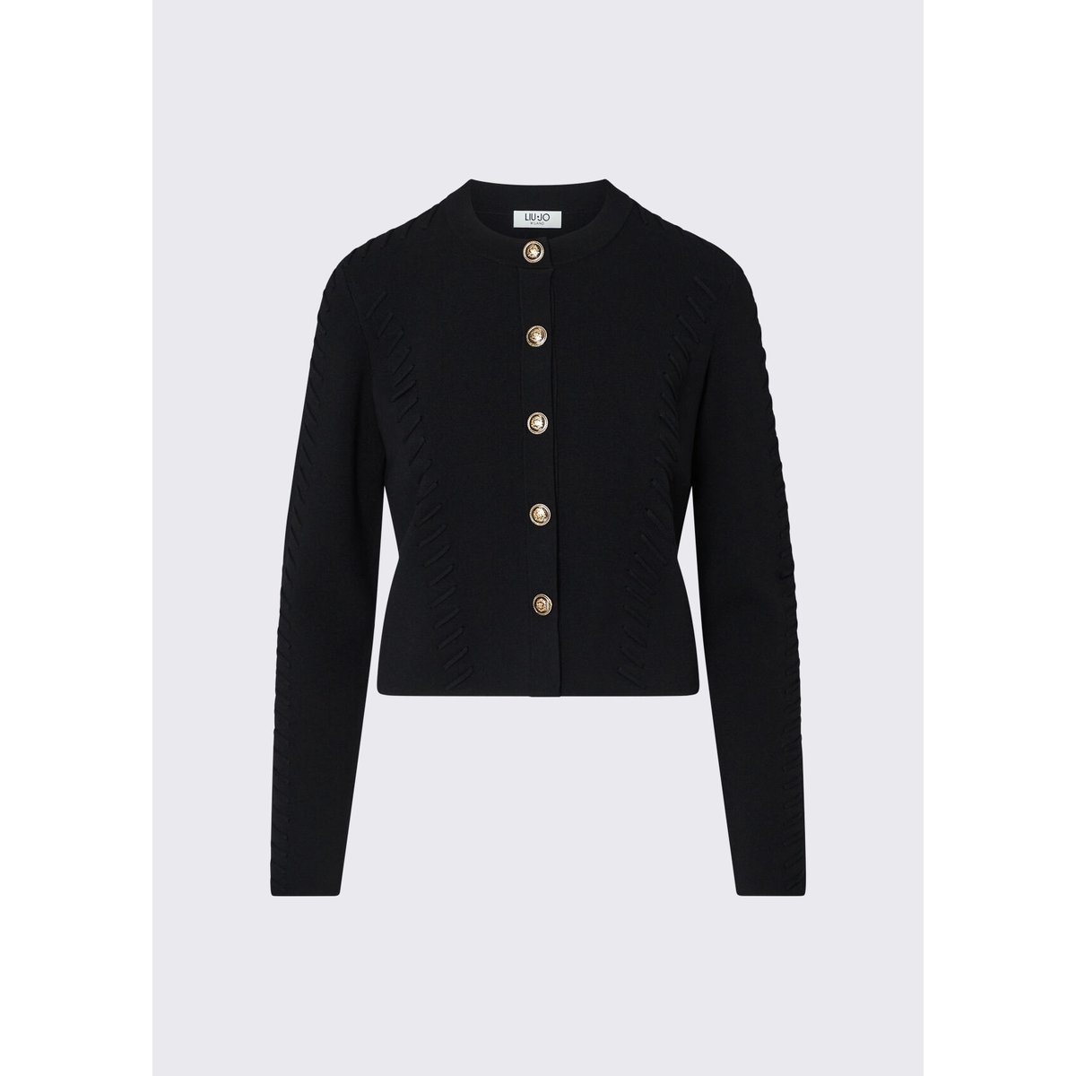 Cardigan avec détails tressés noir, LIU JO