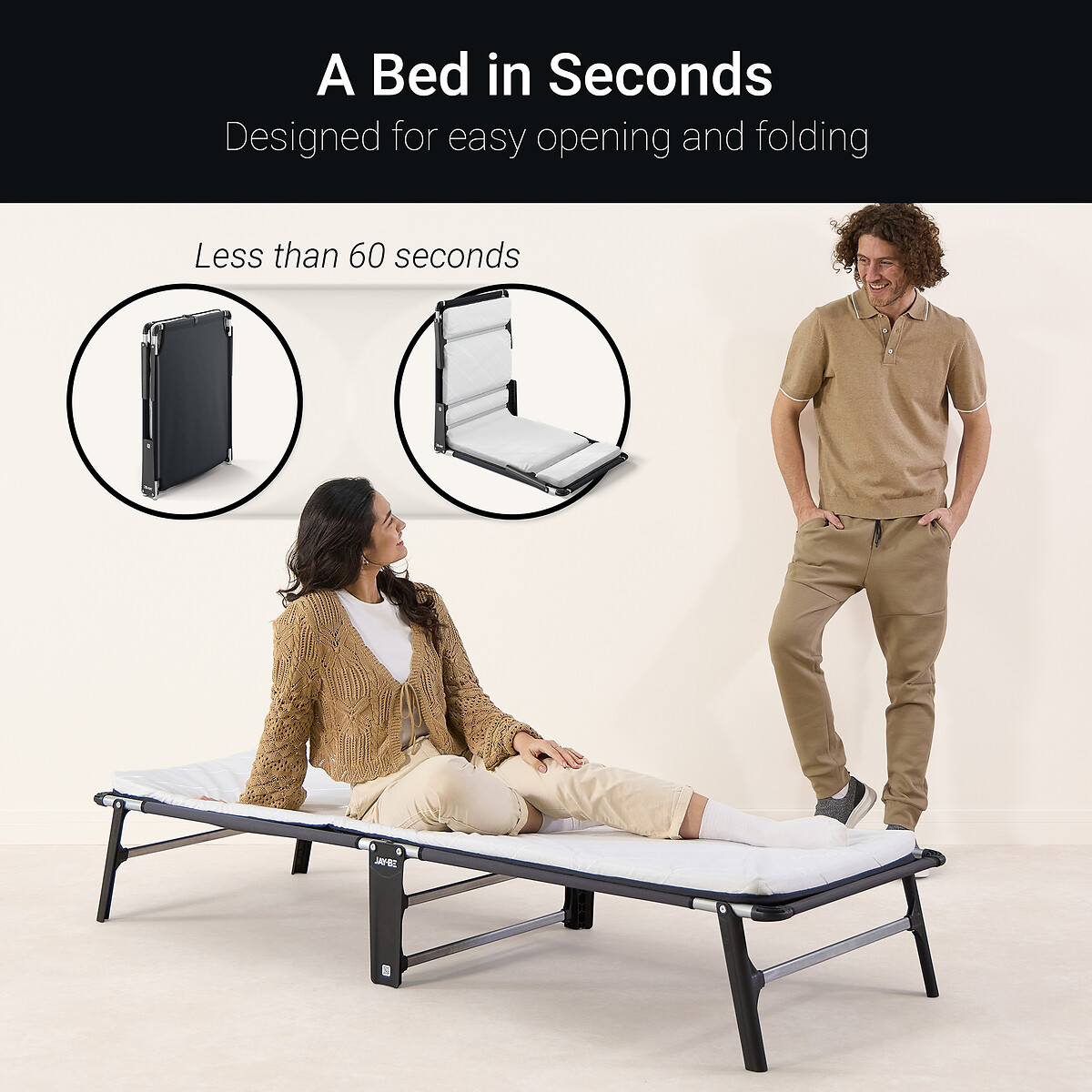 Jay-Be® Compact Folding Bed with e-Fibre Mattress black, JAY-BE