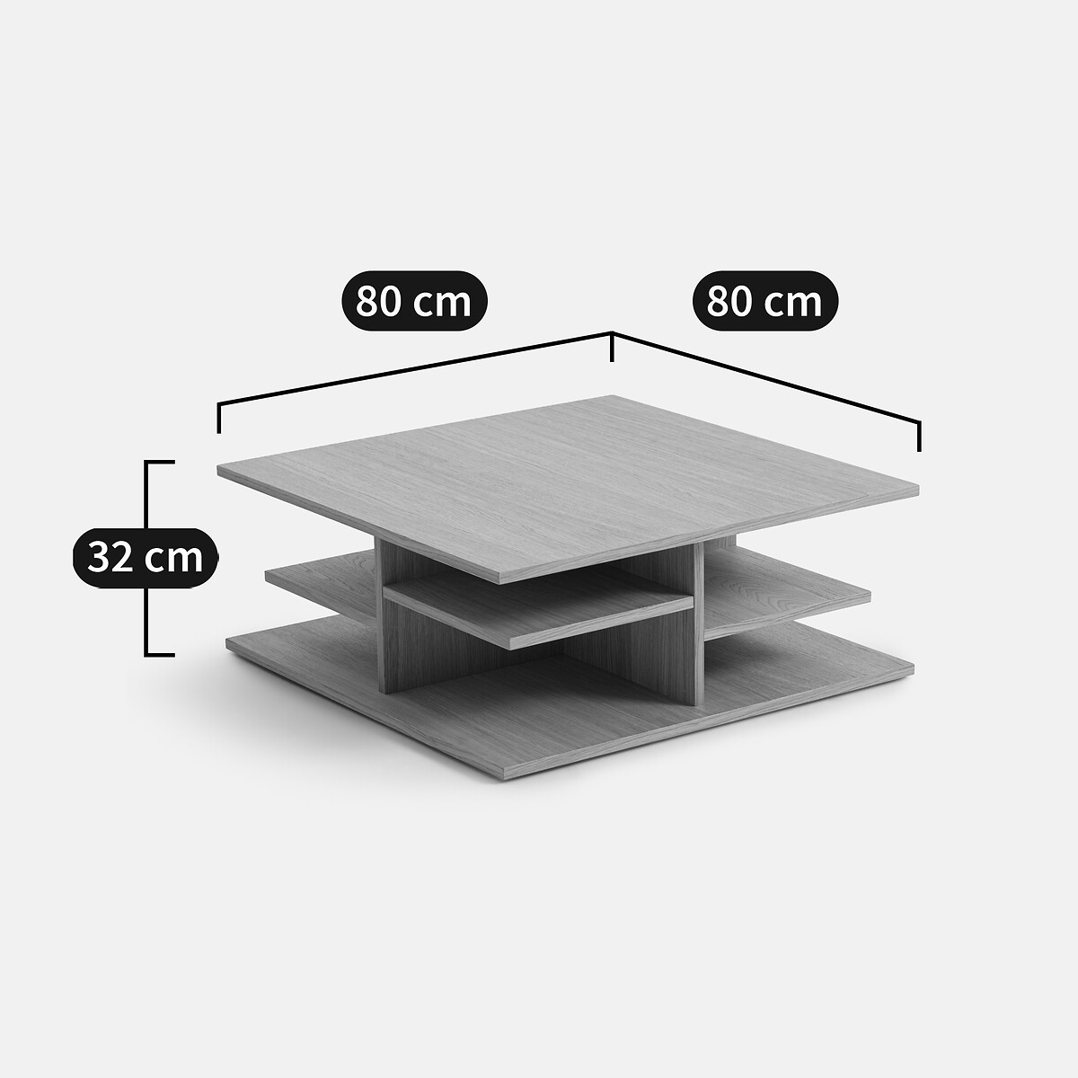 Abac Oak Veneered Coffee Table oak, LA REDOUTE INTERIEURS
