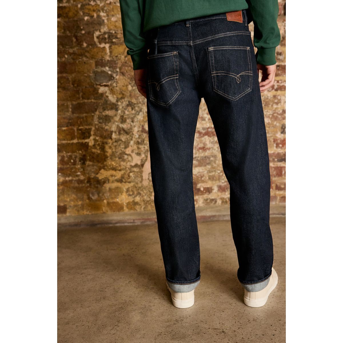 Jean en denim surpiqué selvedge signature rinçage bleu indigo, NEXT