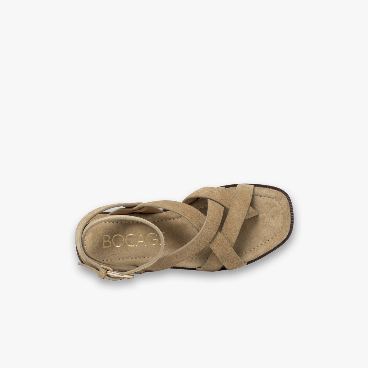 Sandale Plate en cuir NANCY beige sable, BOCAGE