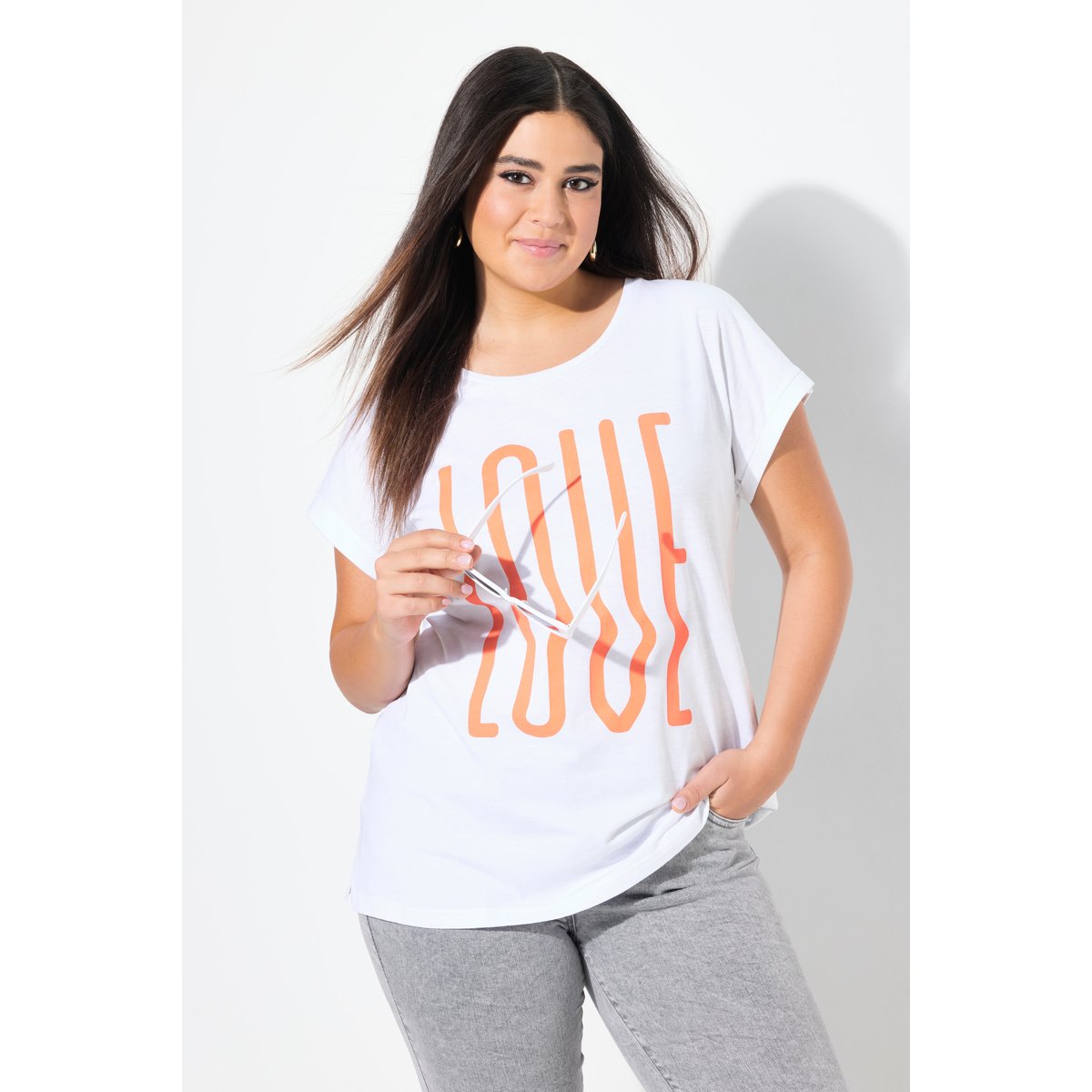T-shirt oversize blanc neige, ULLA POPKEN