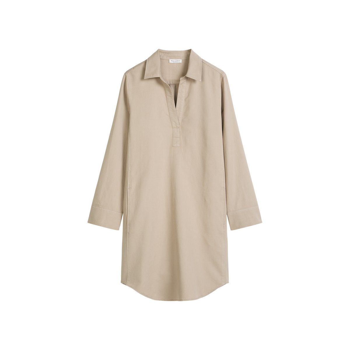 Robe chemisier relaxed en mélange de coton organique, de lyocell et de lin marron, MARC O'POLO