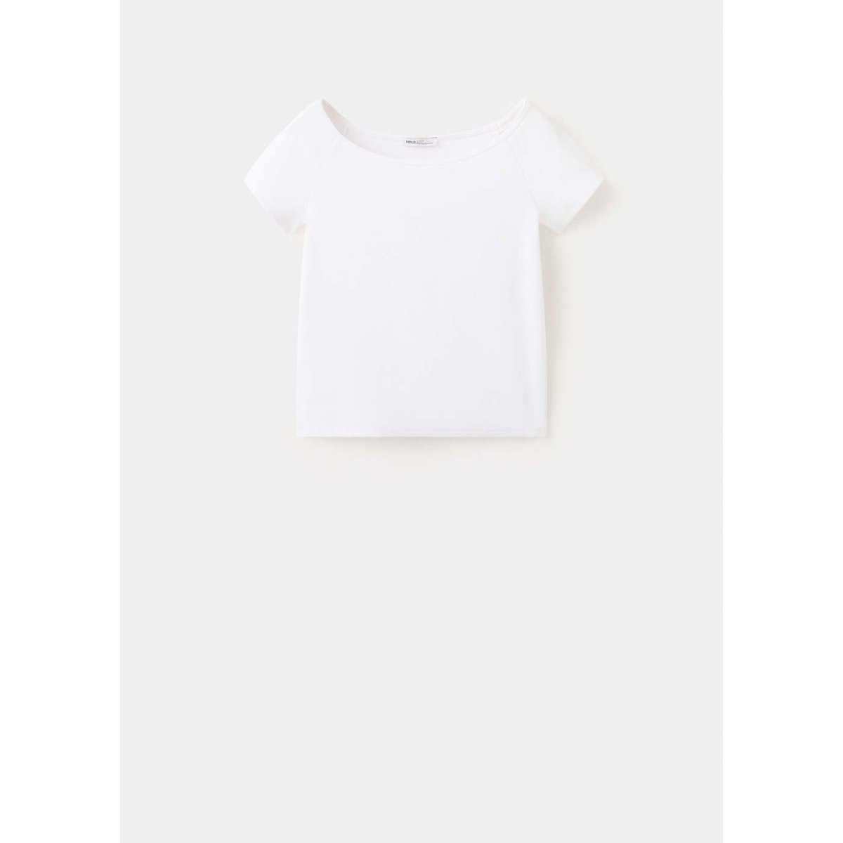 T-shirt basique en coton blanc cassé, MANGO TEEN