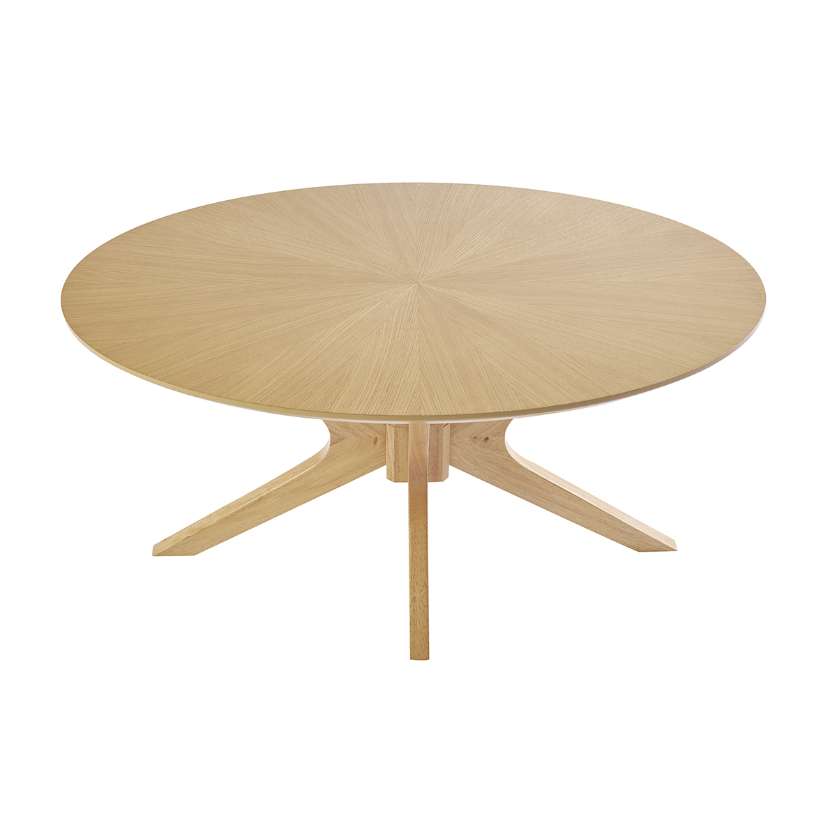 Table basse ovale bois foncé noyer L90 cm DIELLI chêne clair, MILIBOO