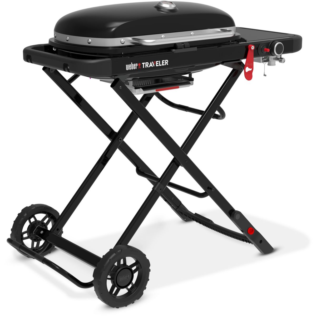Barbecue gaz Gaz Traveler, sur chariot, 1 brûleur, surface de cuisson 63.5 x 34.3 cm couleur unique, WEBER