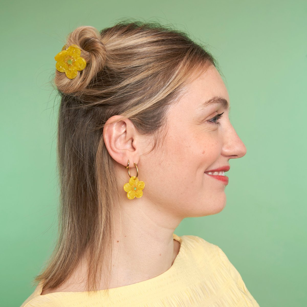 Mini pince à cheveux BOUTON D'OR jaune, COUCOU SUZETTE