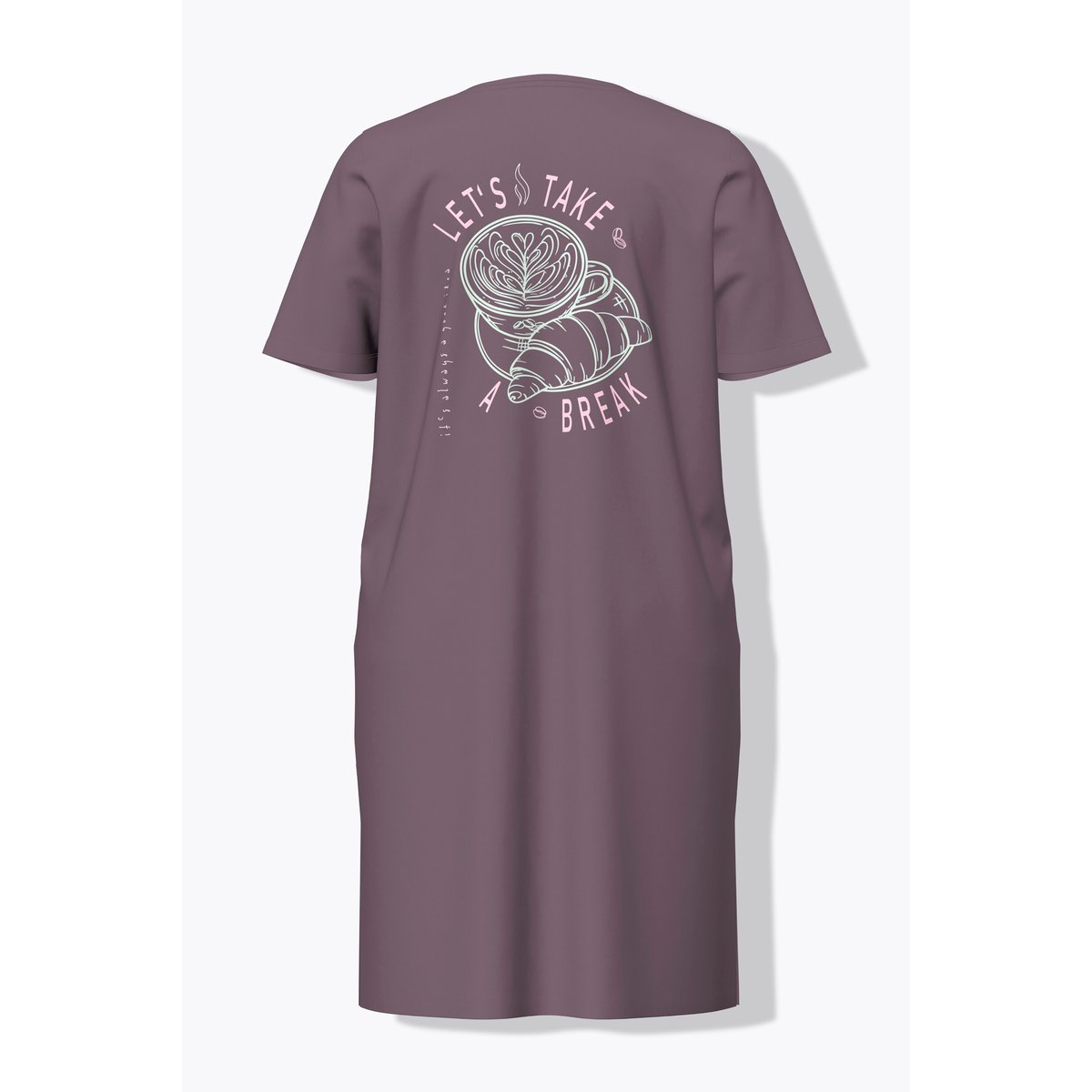 T-shirt long, Coffee Time, Col en V terre, ULLA POPKEN