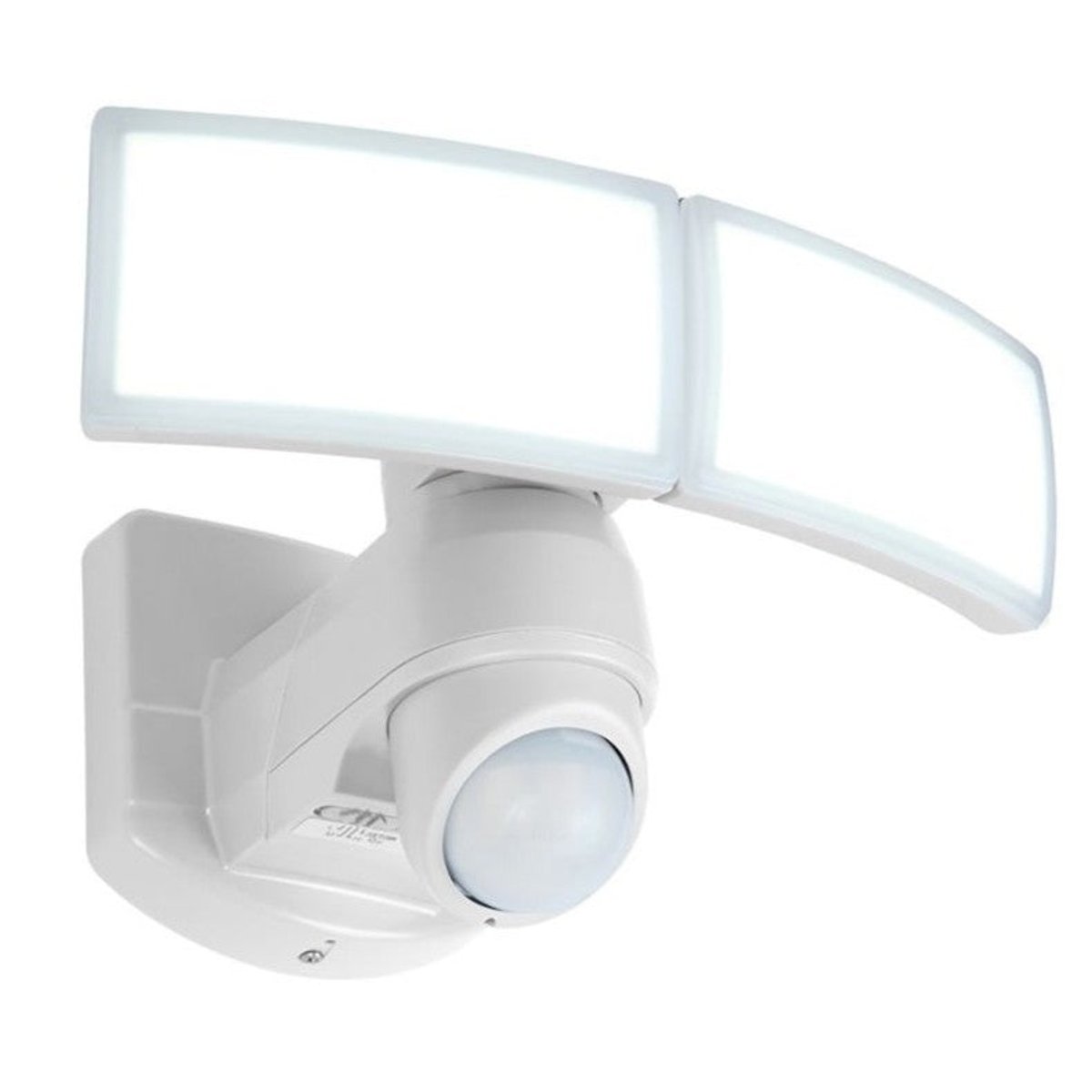 Double projecteur mural sur secteur blanc deux têtes orientables avec détecteur de mouvement ARC LED blanc froid H15,6cm white, LUMISKY