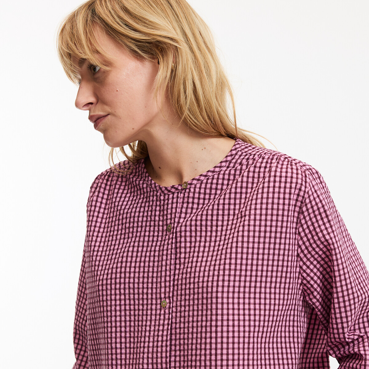 Pyjama imprimé vichy carreaux bordeaux, LA REDOUTE COLLECTIONS