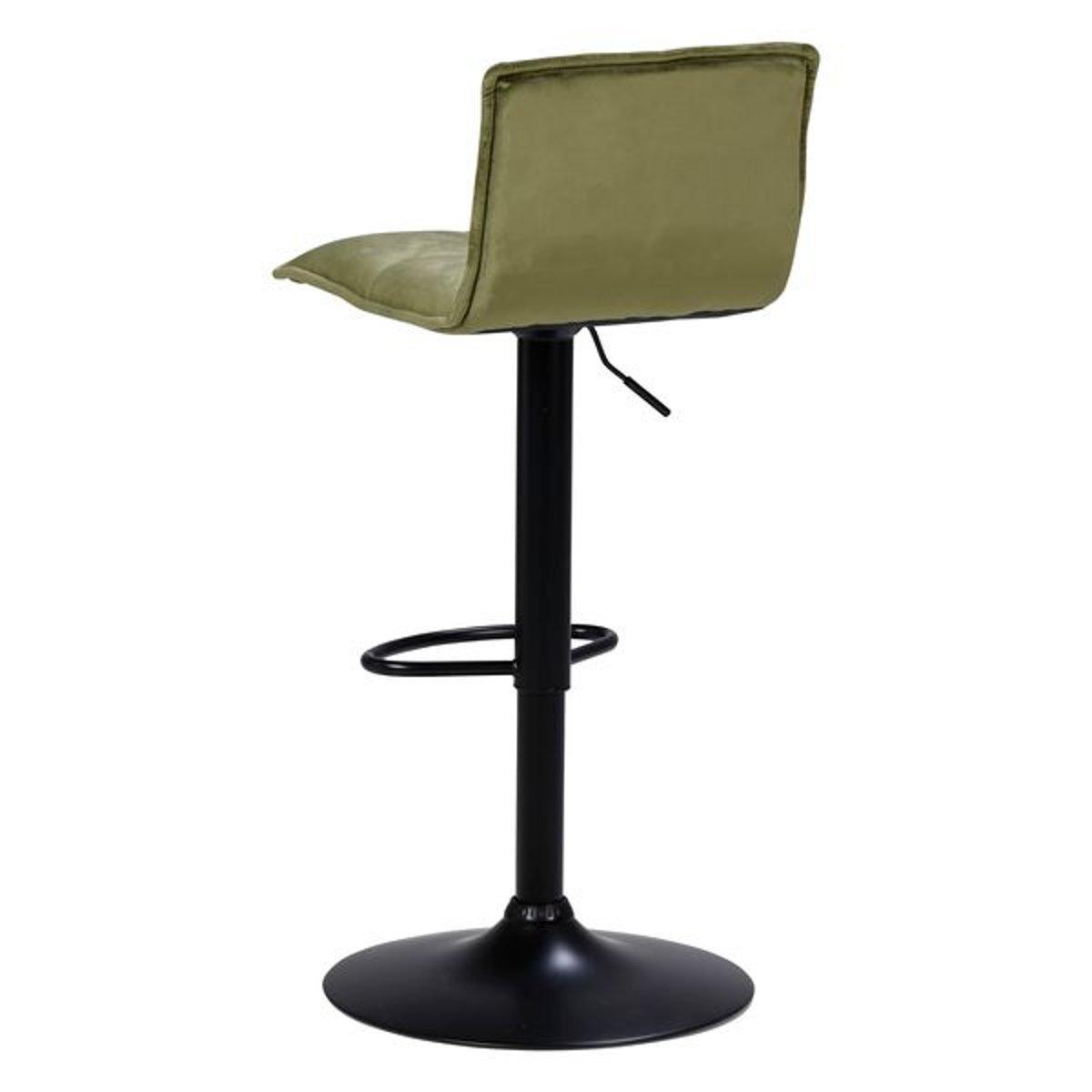 Tabouret de bar en velours réglable Jordi vert olive, ZAGO