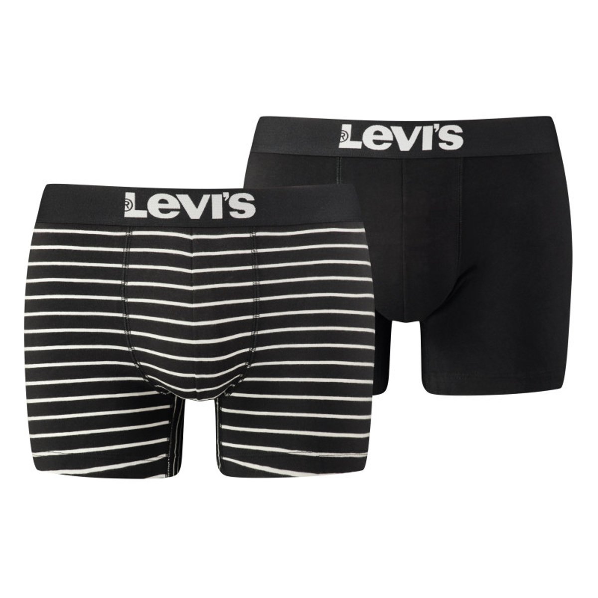 Lot de deux boxers noirs et à bande élastiquée brodée à la taille noir, LEVI'S