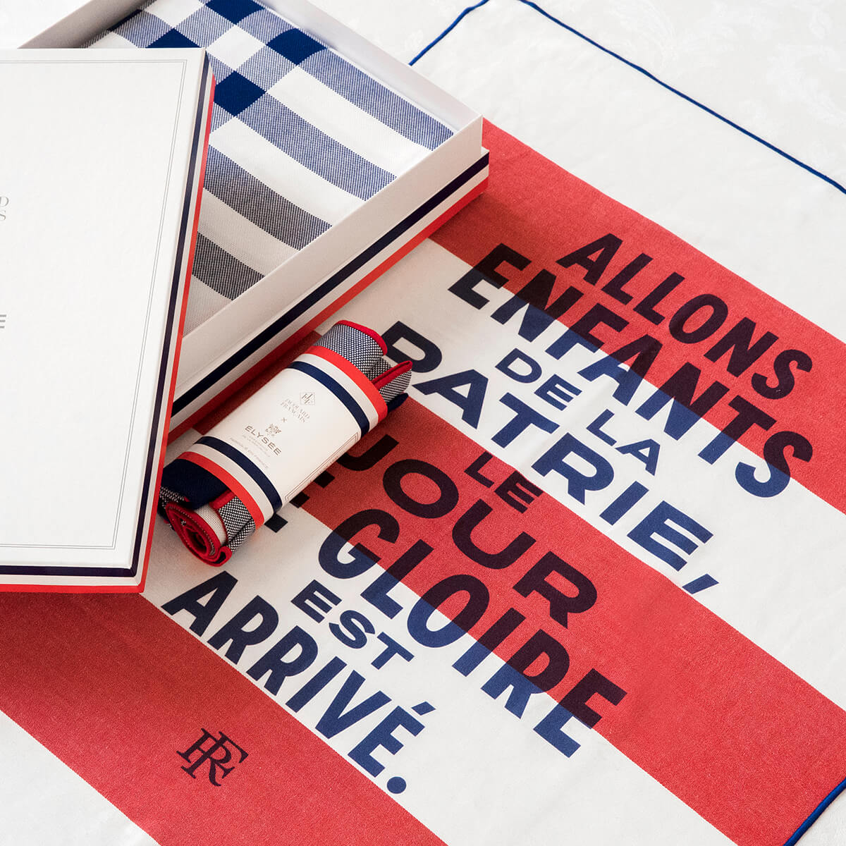 Torchon en Coton, Elysée Patrie, Made in France tricolore, LE JACQUARD FRANCAIS