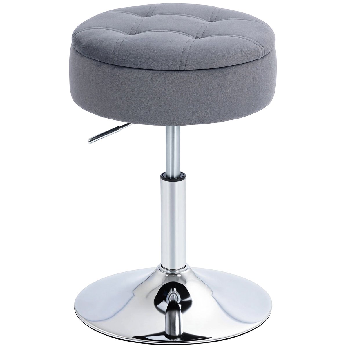Tabouret de bar Velours Gris gris, HOMCOM