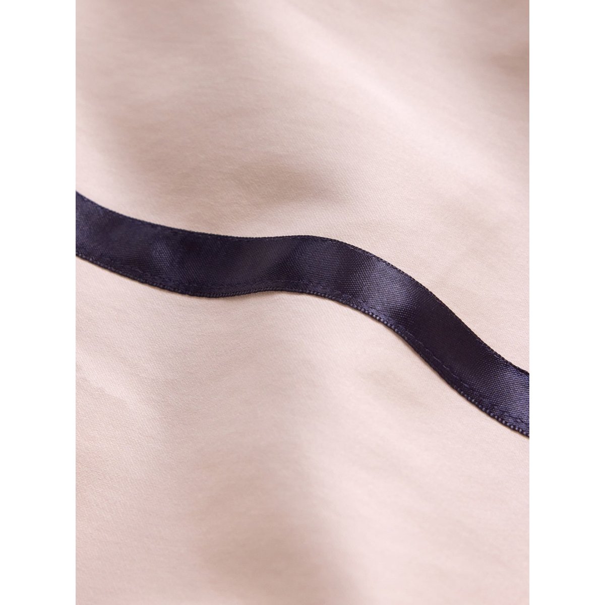Housse de couette satin de coton "Léonore" ecru/marine, CYRILLUS