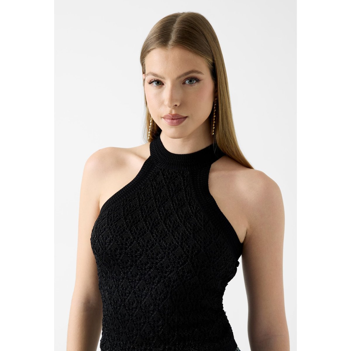 Pull À Col Halter noir, GUESS