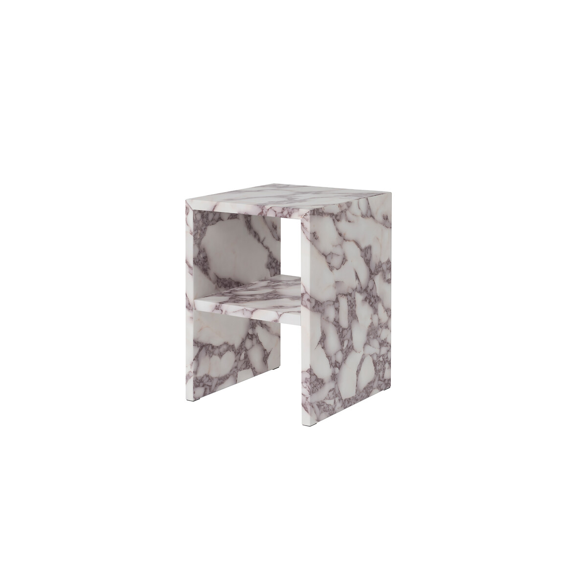 Cecilia Calacatta Faux-Marble Bedside Table marble white, ÉDITÉ
