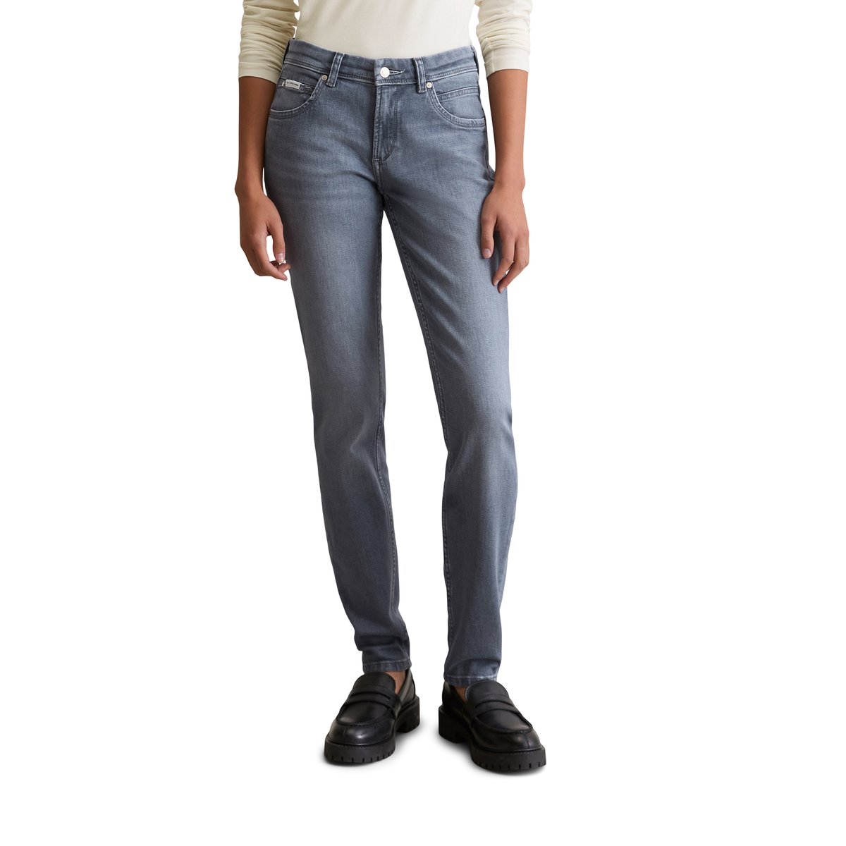 Jeans modèle Alva slim en mélange de coton organique bleu clair, MARC O’POLO DENIM