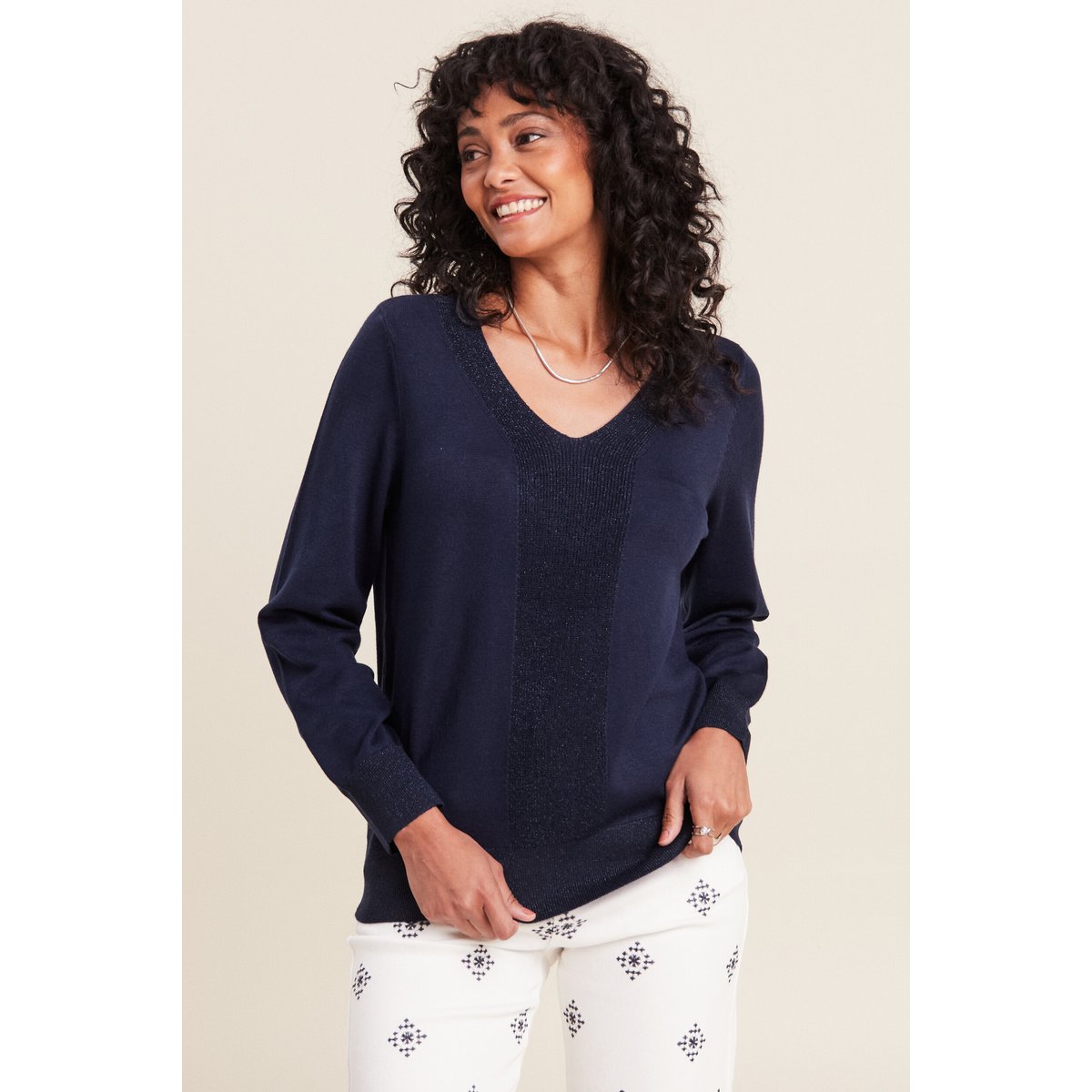 Pull manches longues bleu marine, BREAL