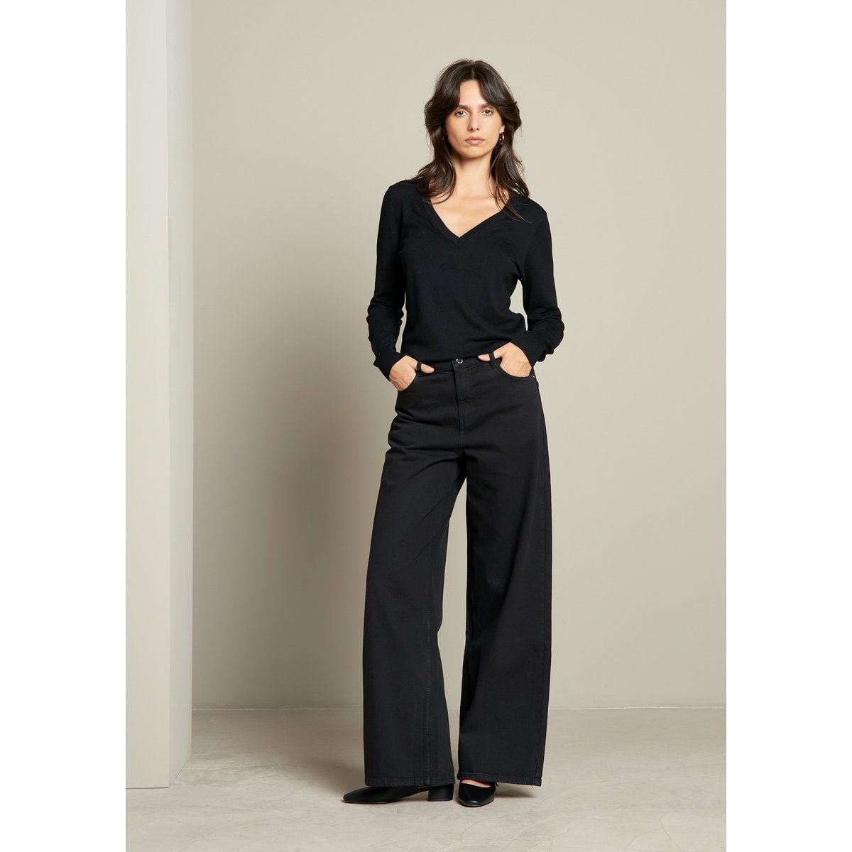Jean super large taille haute black, LOLALIZA