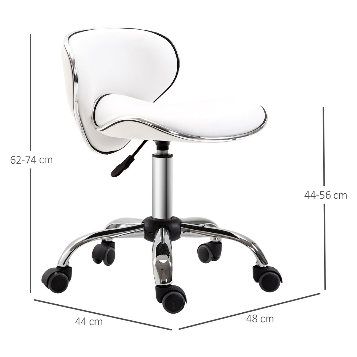 Tabouret de salon Polyuréthane Blanc blanc, HOMCOM
