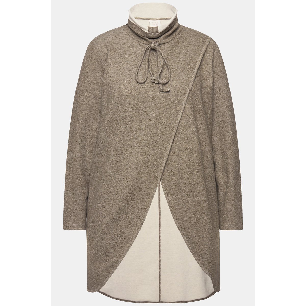 Sweat-shirt long en coton bio gris pierre, ULLA POPKEN