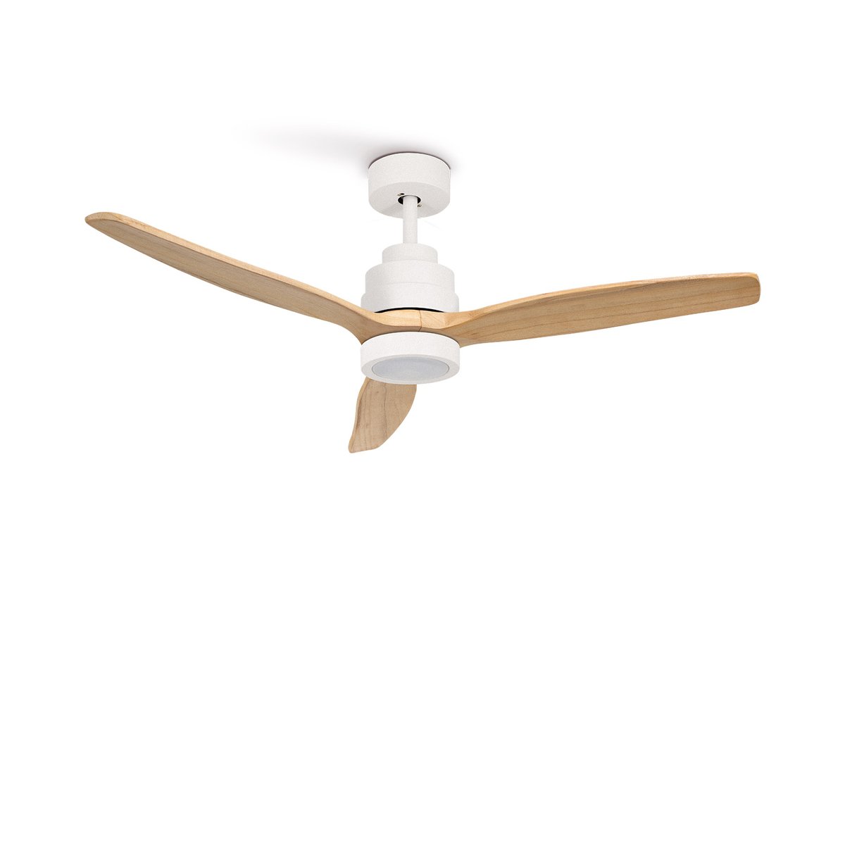Ventilateur de plafond 40W avec lumière et télécommande WIND STYLANCE NATURAL WOOD blanc/bois naturel, CREATE
