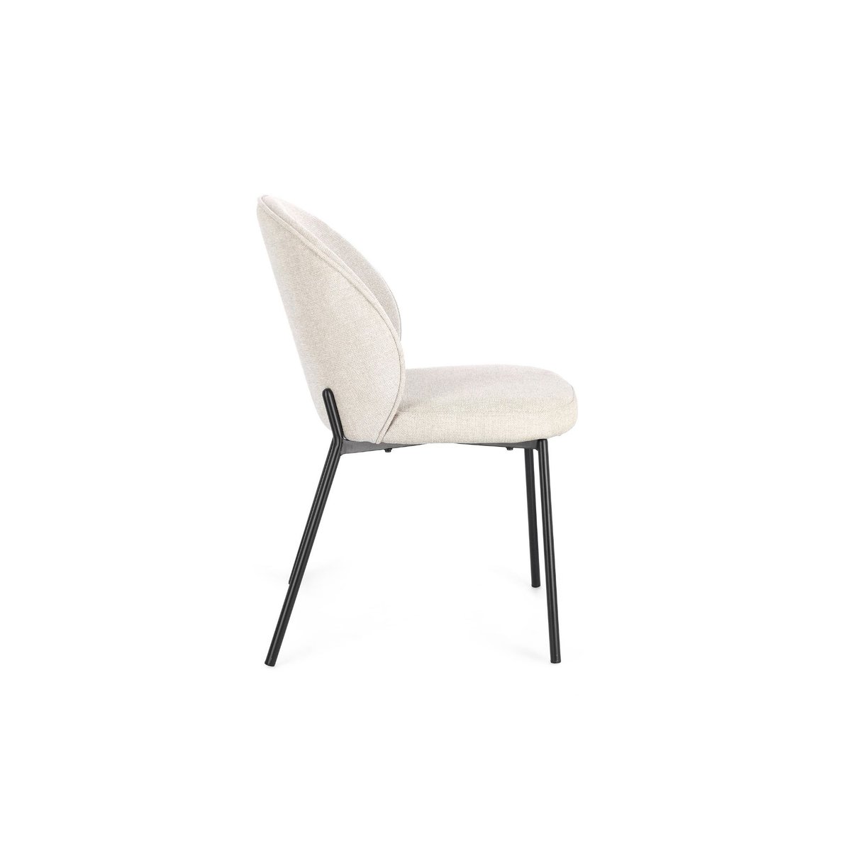 Chaises de salle à manger design en tissu (lot de 2) - NELLY blanc, HELLIN, DEPUIS 1862