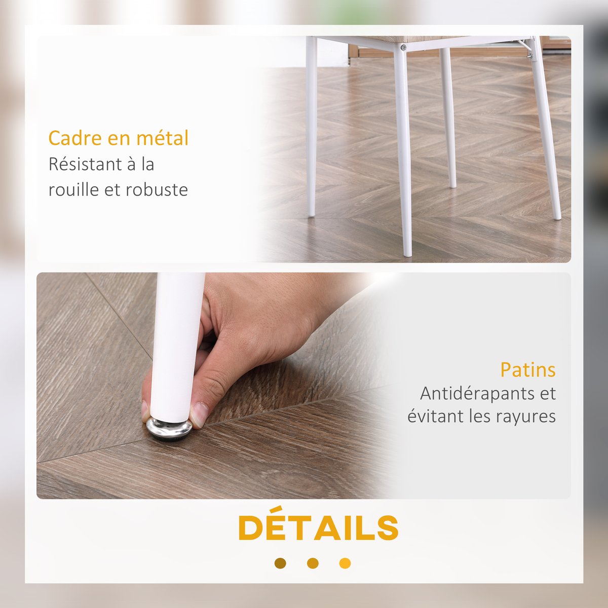 Ensemble de table à manger MDF Bois naturel bois naturel et blanc, HOMCOM