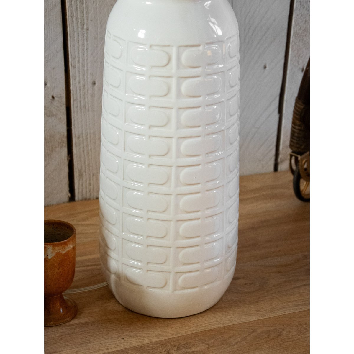 Lampe à poser en laine Julia N°575 - Bon état beige, DEBONGOUT