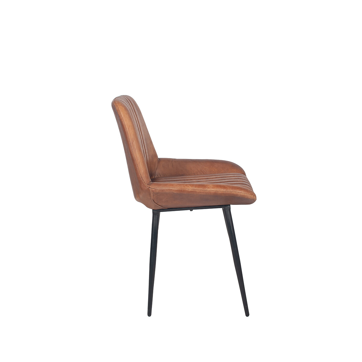Retro Leather Dining Chair with Iron Legs brown , SO'HOME