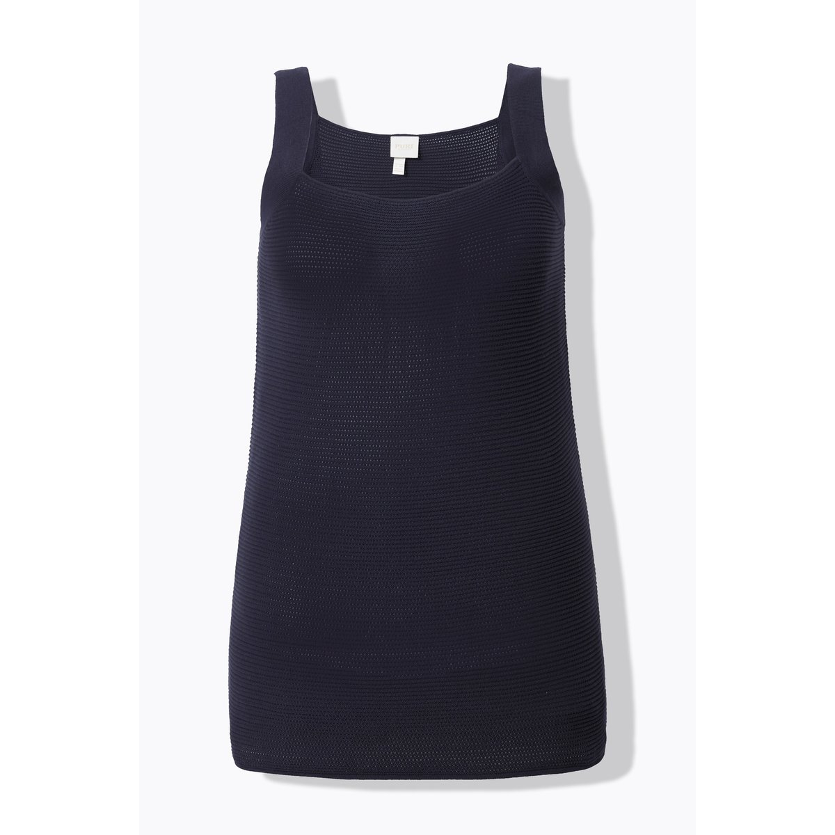 Débardeur en maille. Décolleté carré. Coton marine, ULLA POPKEN