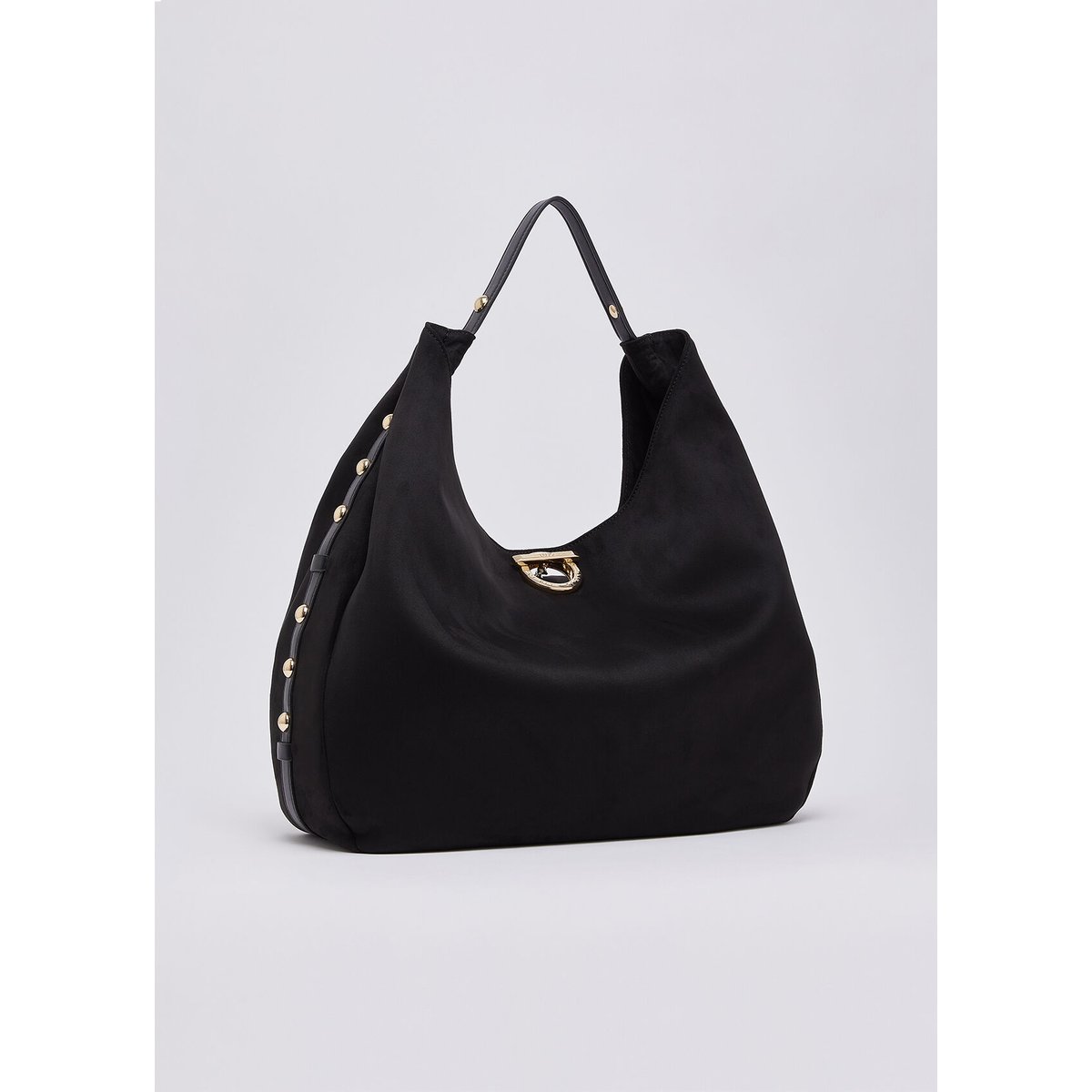 Sac hobo grand format avec clous noir, LIU JO