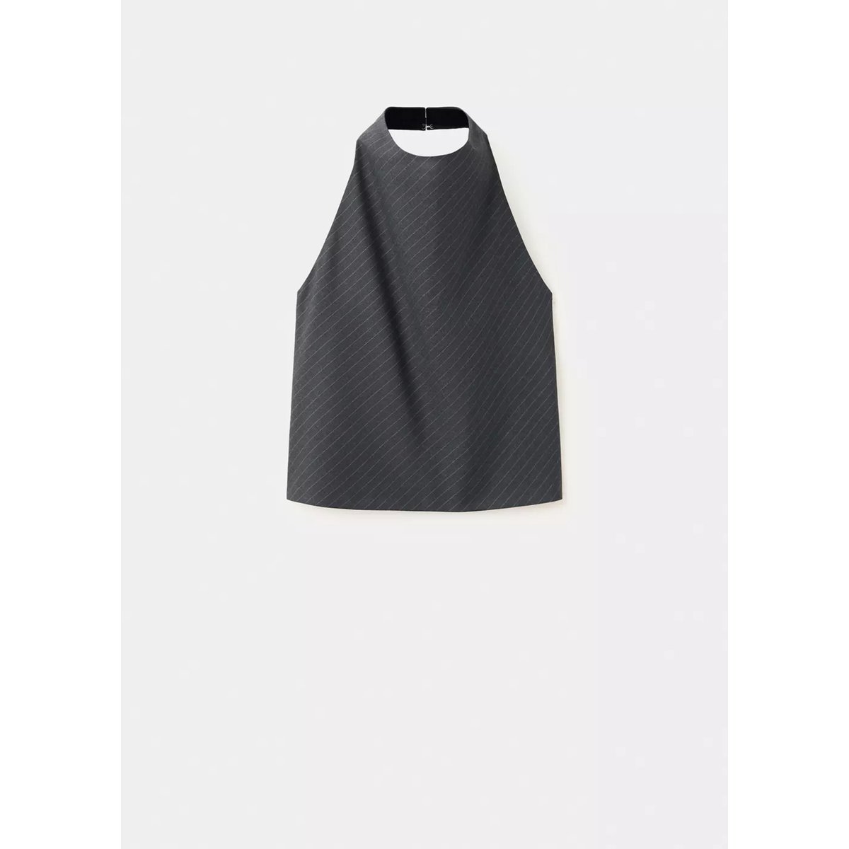 Top emmanchures américaines rayures tennis gris, MANGO
