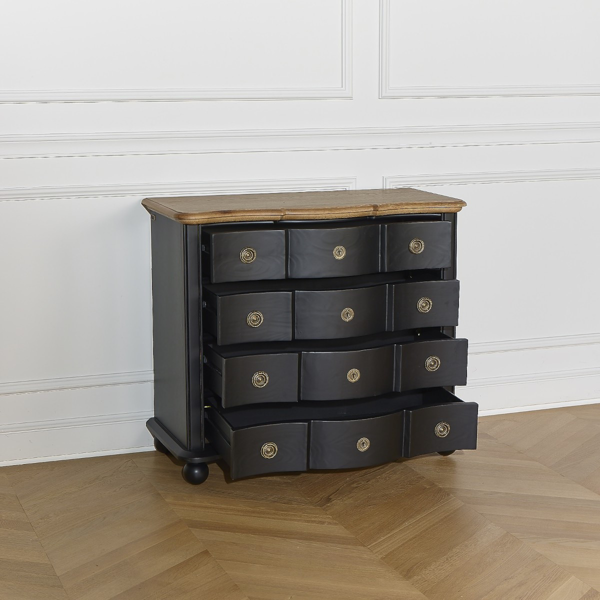 Commode 4 tiroirs DIANA noir, ROBIN DES BOIS