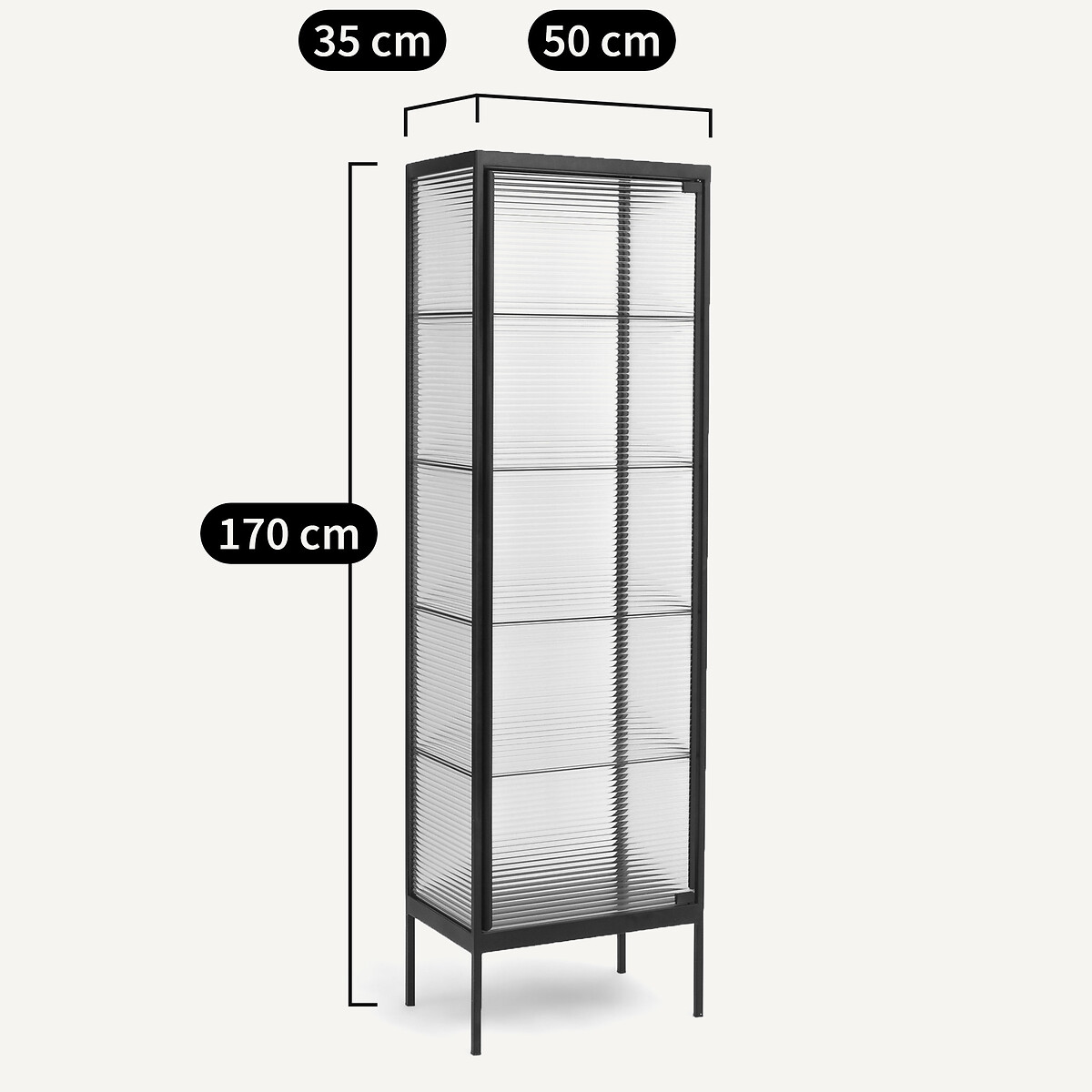 Vitrine métal acier et verre Mambo gun métal, AM.PM