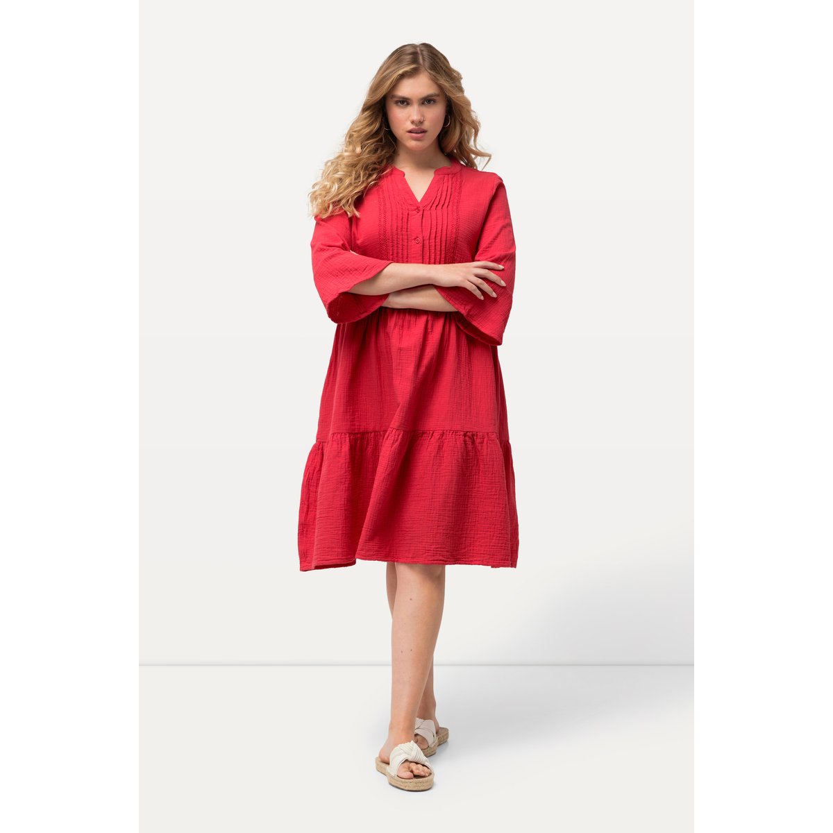 Robe en mousseline rose foncé, ULLA POPKEN