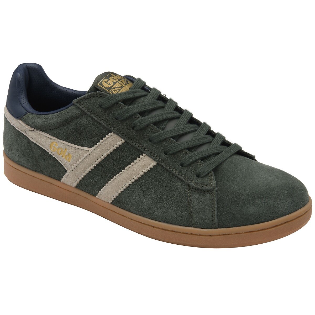 Baskets cuir Equipe II Suede kaki/taupe, GOLA